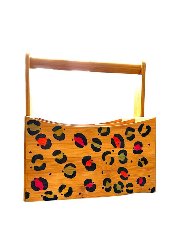 Other - Bamboo 🩵 Organizer Caddy Neon Leopard Print Lisa Frank Style